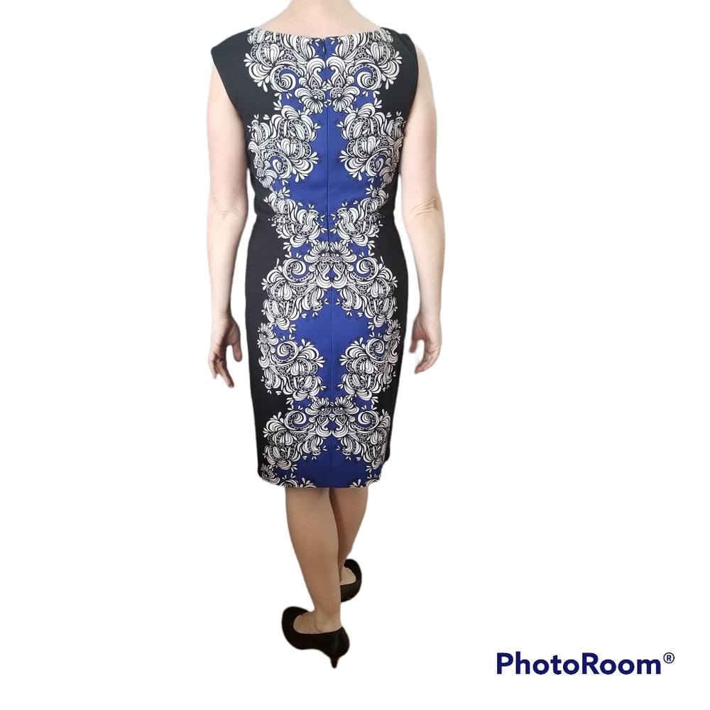 (4) Ricki's Victorian Print Fitted and Elegant Midi Dress Formal Office Workwear - Picture 3 of 8